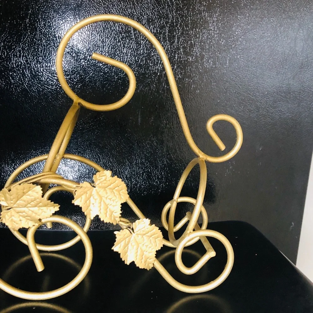 Elegant Metal Gold Wine Bottle Storage Rack